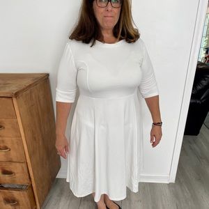 White 3/4 Sleeve Dress